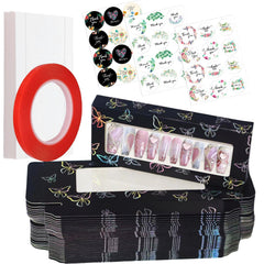 Yazabai butterfly-design nail package box with holographic accents for salon-ready display