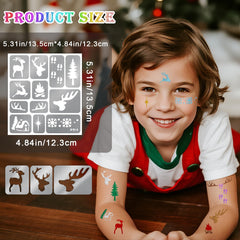 Yazhiji Christmas stencil featuring socks for glittery holiday face art