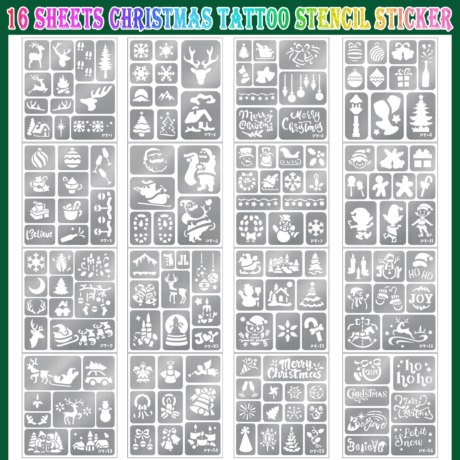 Yazhiji stencil with reindeer design for playful party body art