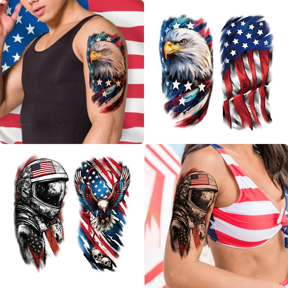 Yazhiji eagle tattoo, bold patriotic motif for landmark celebrations.