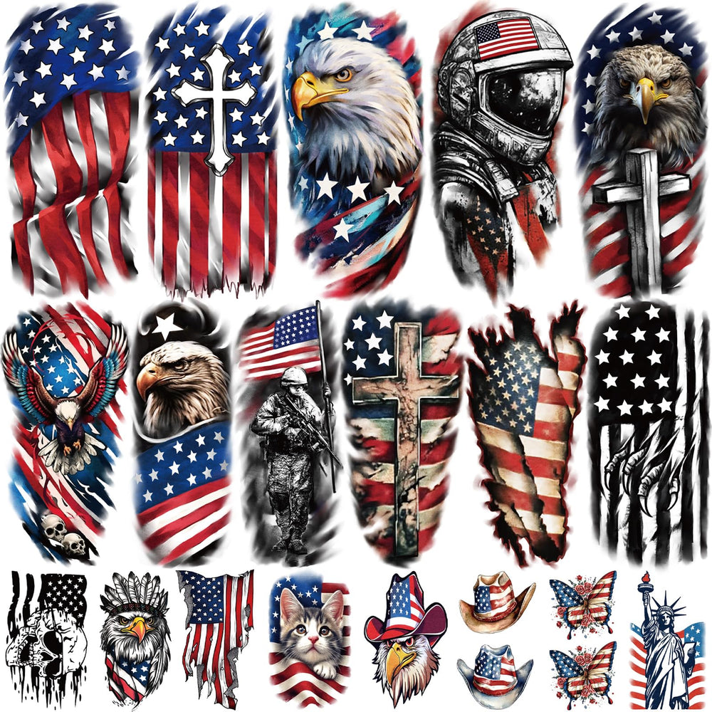 Yazhiji Fourth of July fireworks tattoo, waterproof and long-lasting for outdoor celebrations.