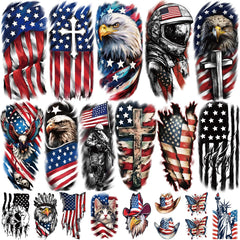 Yazhiji Fourth of July fireworks tattoo, waterproof and long-lasting for outdoor celebrations.