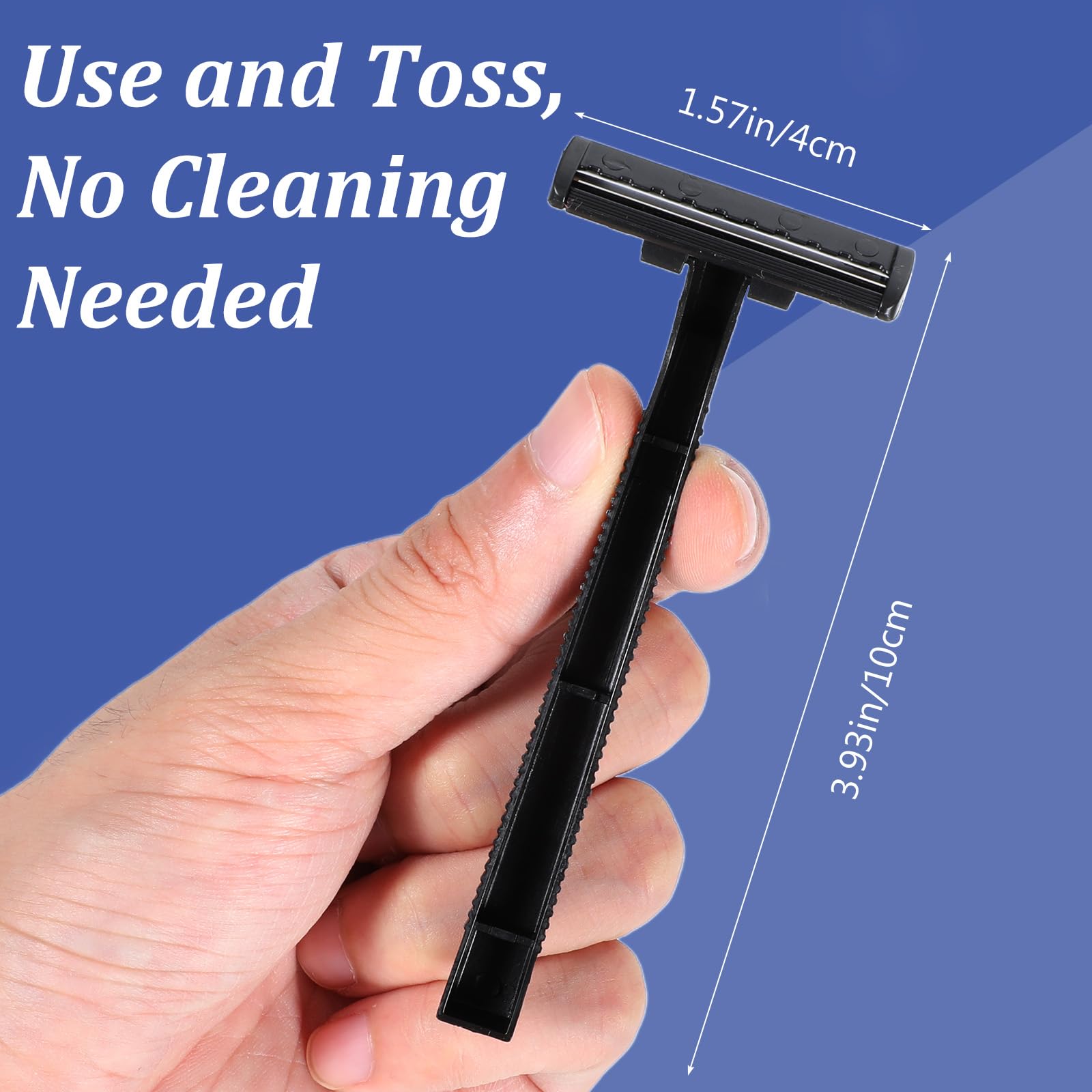 YBEATY razor with clear safety cap protects blades during storage