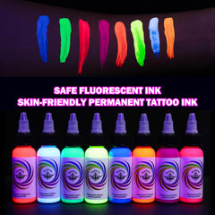 Ybeauty pink fluorescent tattoo ink for lively, radiant designs with glow.