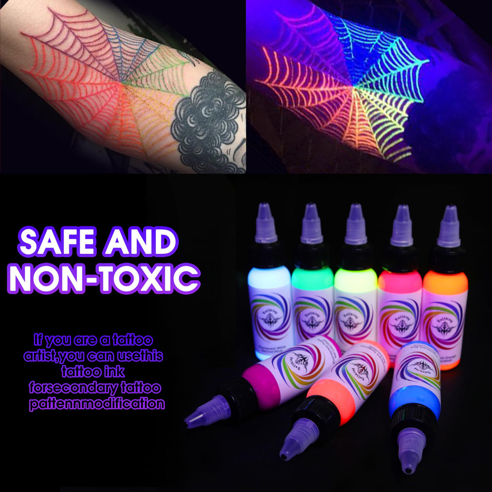 Ybeauty purple fluorescent tattoo ink for unique violet tones under UV light.