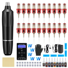 Ybeauty tattoo gun kit assembled for a compact, ready-to-use setup.