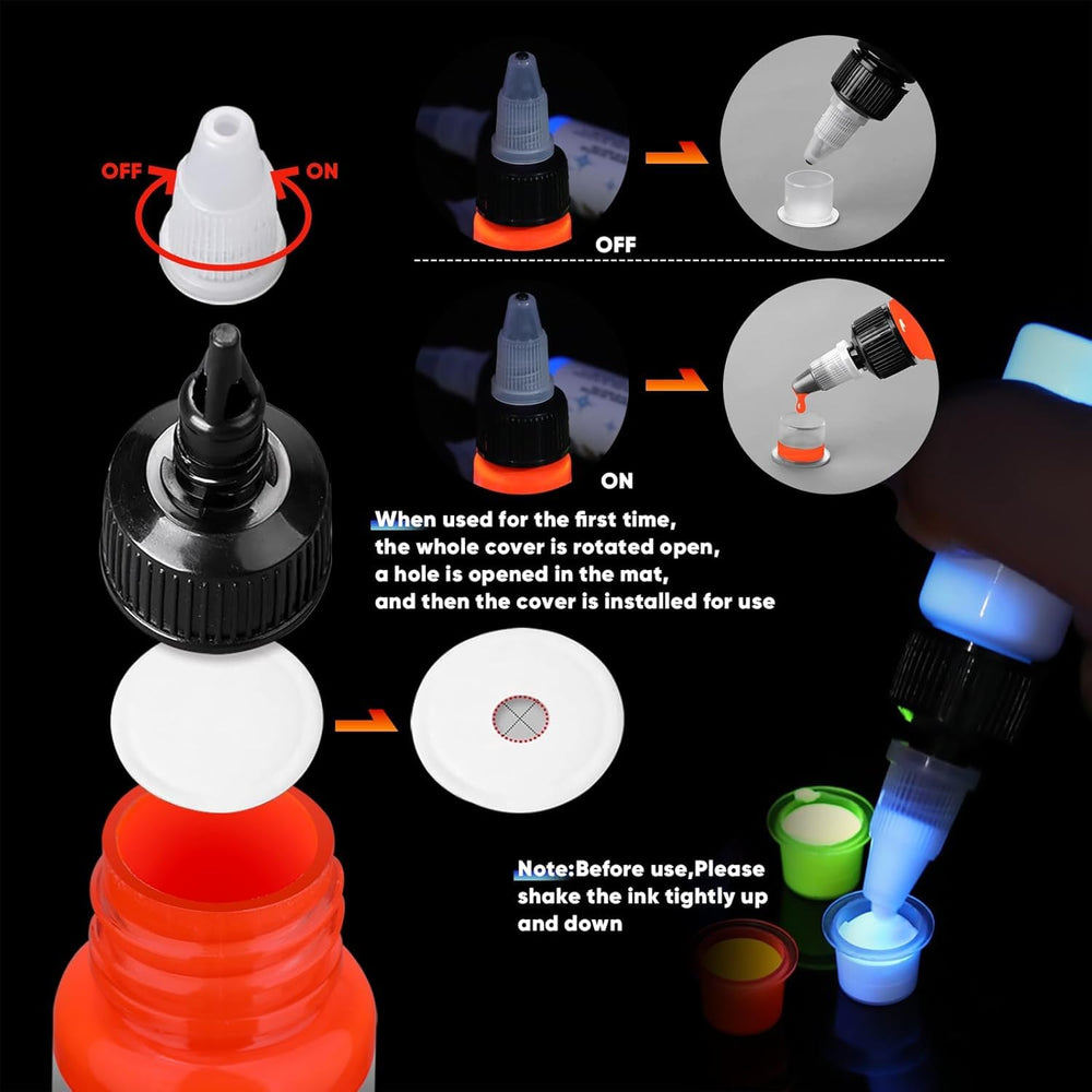 Ybeauty yellow UV tattoo ink bottle offers sunny glow under UV