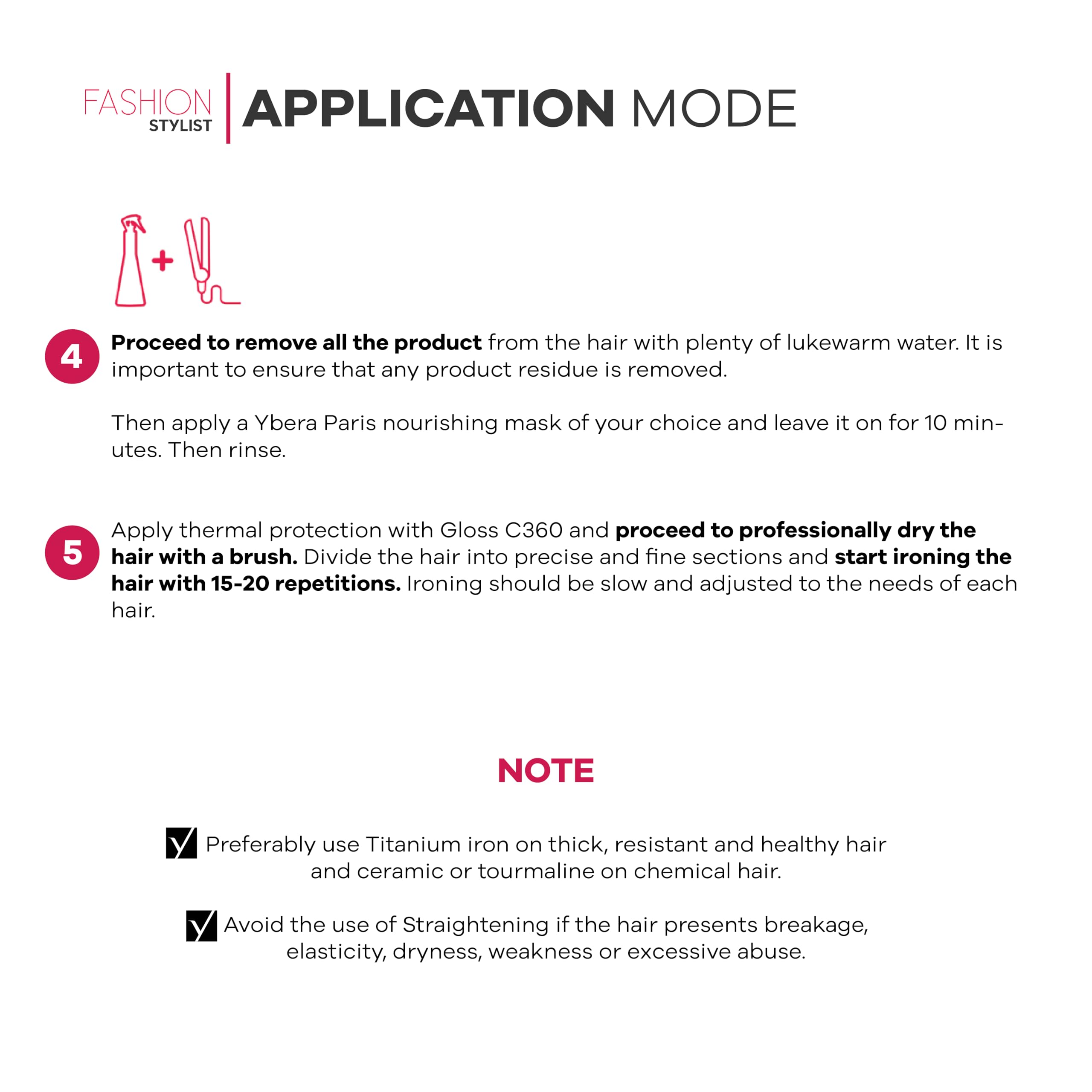 YBERA PARIS professional-use setting with expert salon application.