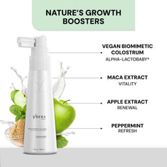 Vello Serum being applied to the scalp for root-level care.