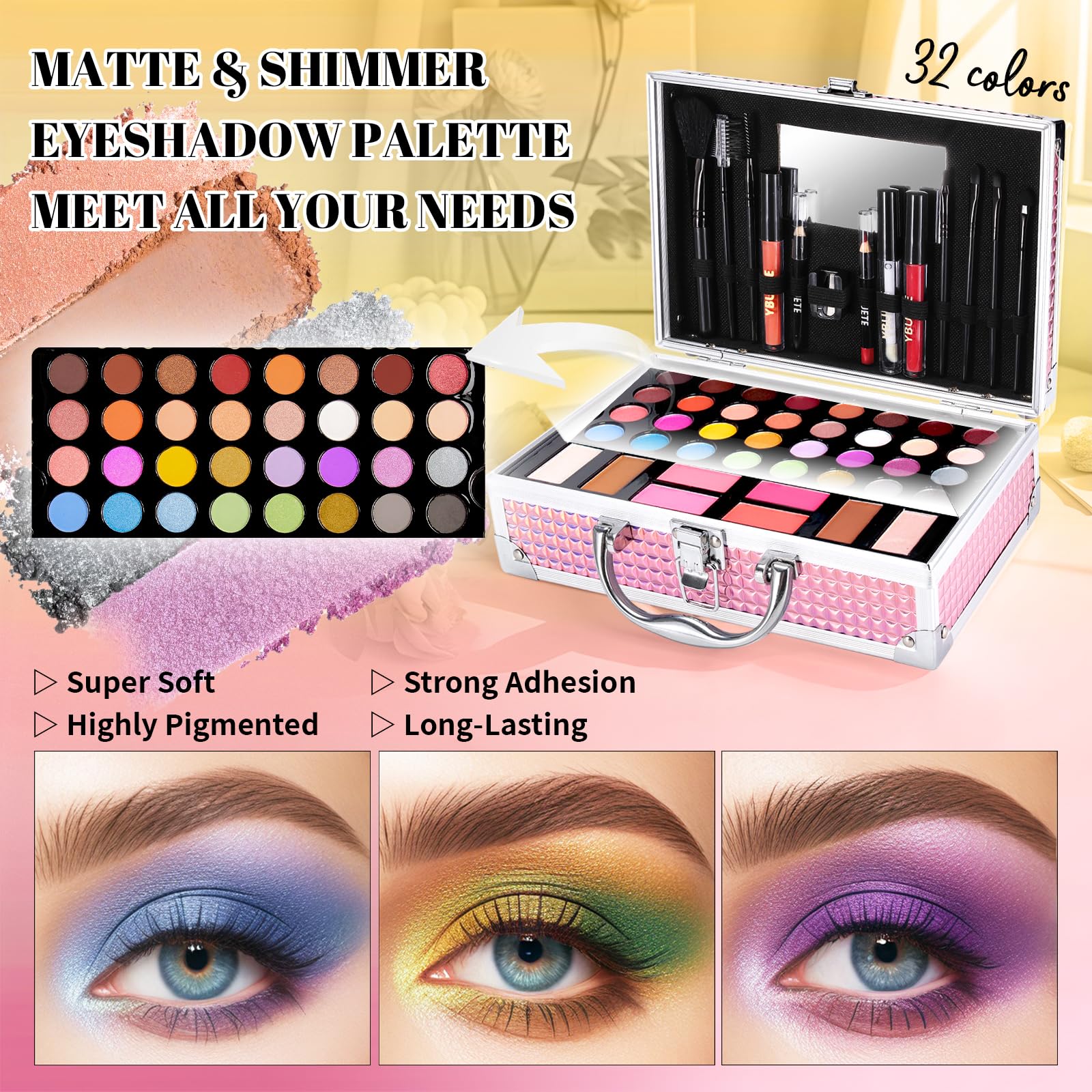 YBUETE four-blush highlight contour palette offering versatile cheek tones.