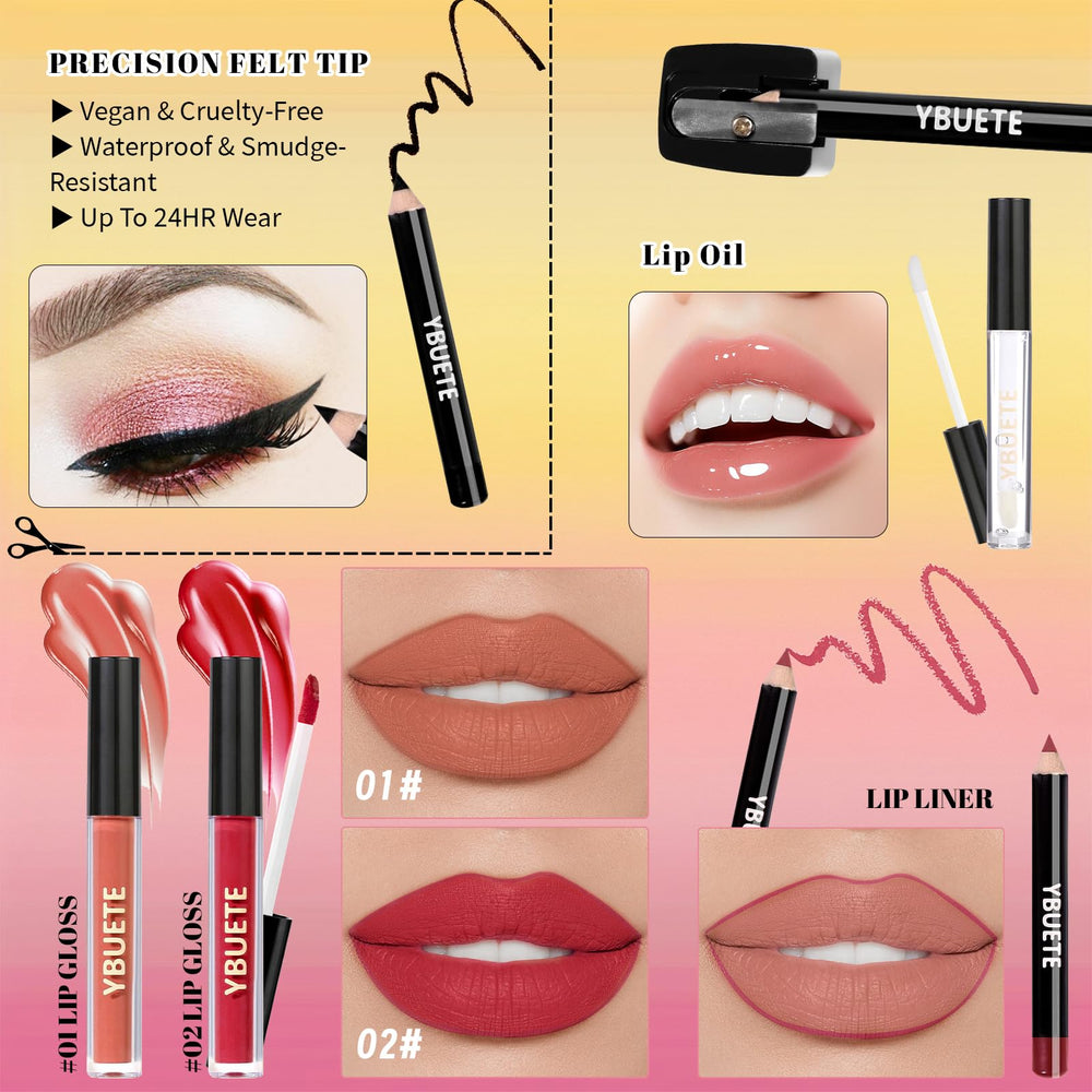 YBUETE lip liner for precise definition and finishing touches.