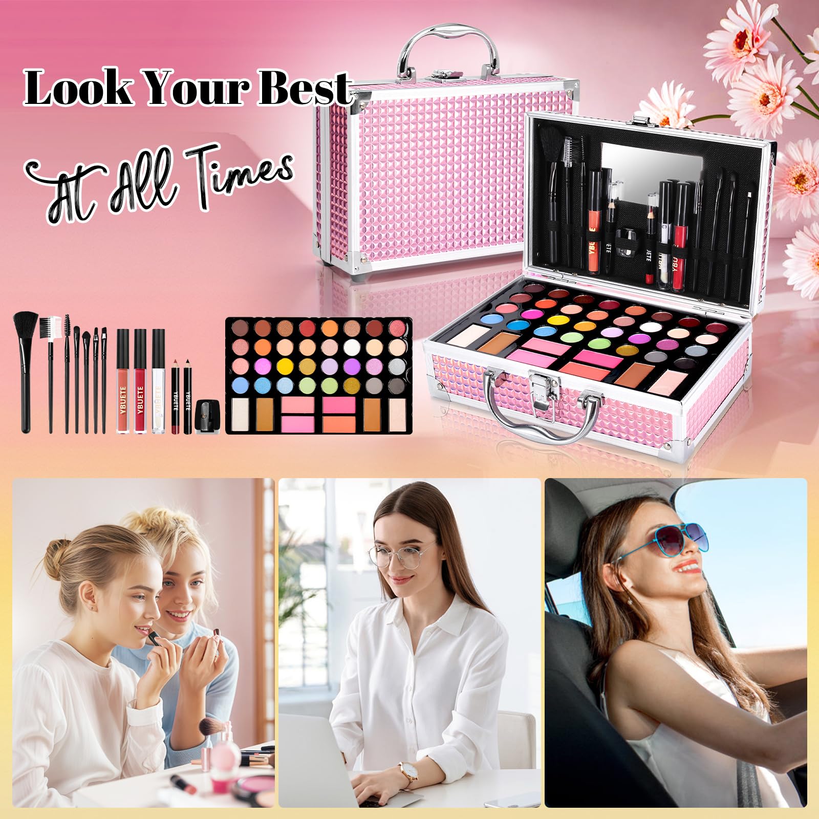 YBUETE travel case mirror for on-the-go grooming checks.