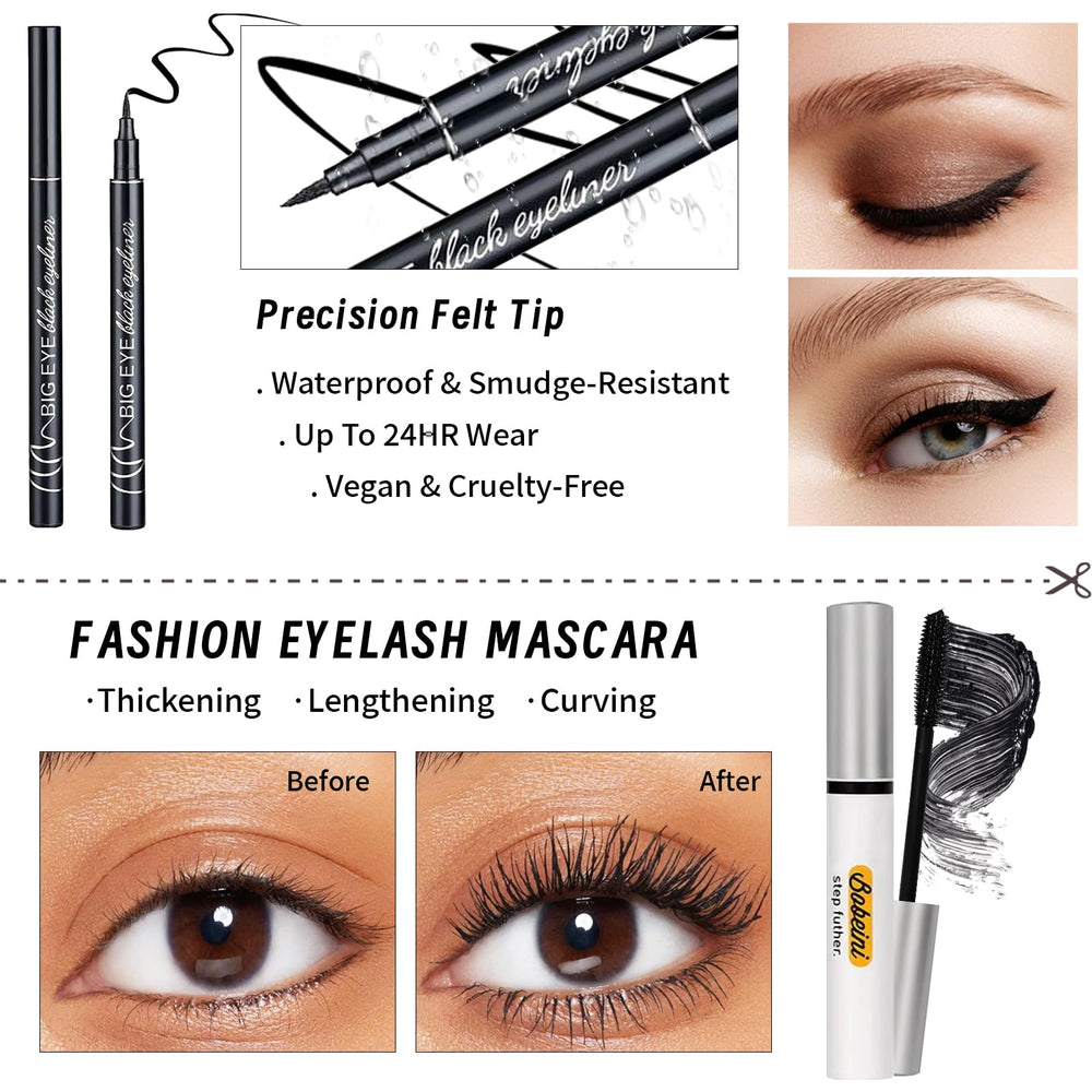 YBUETE makeup set mascara enhances lift and separation.