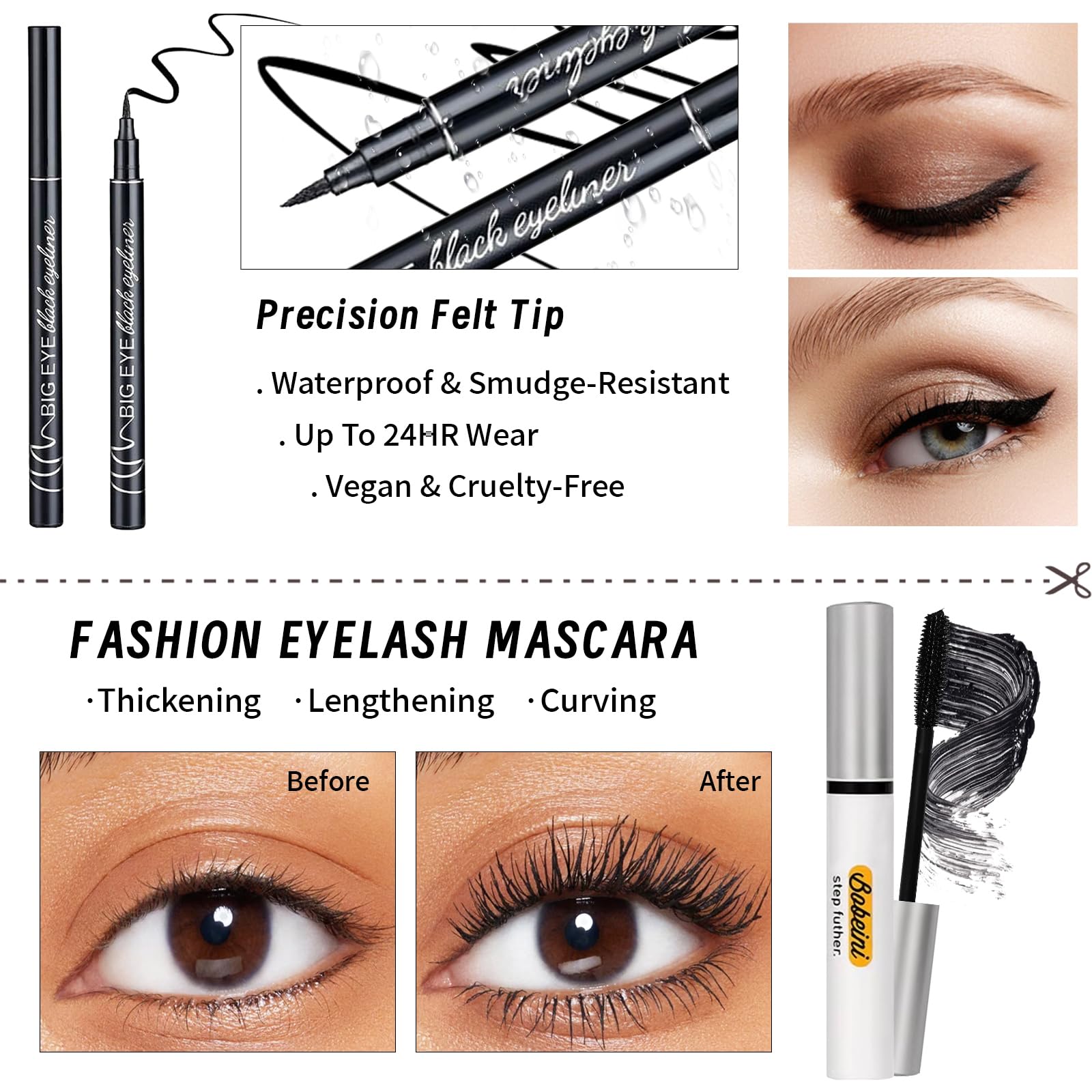 YBUETE makeup set mascara enhances lash length and definition