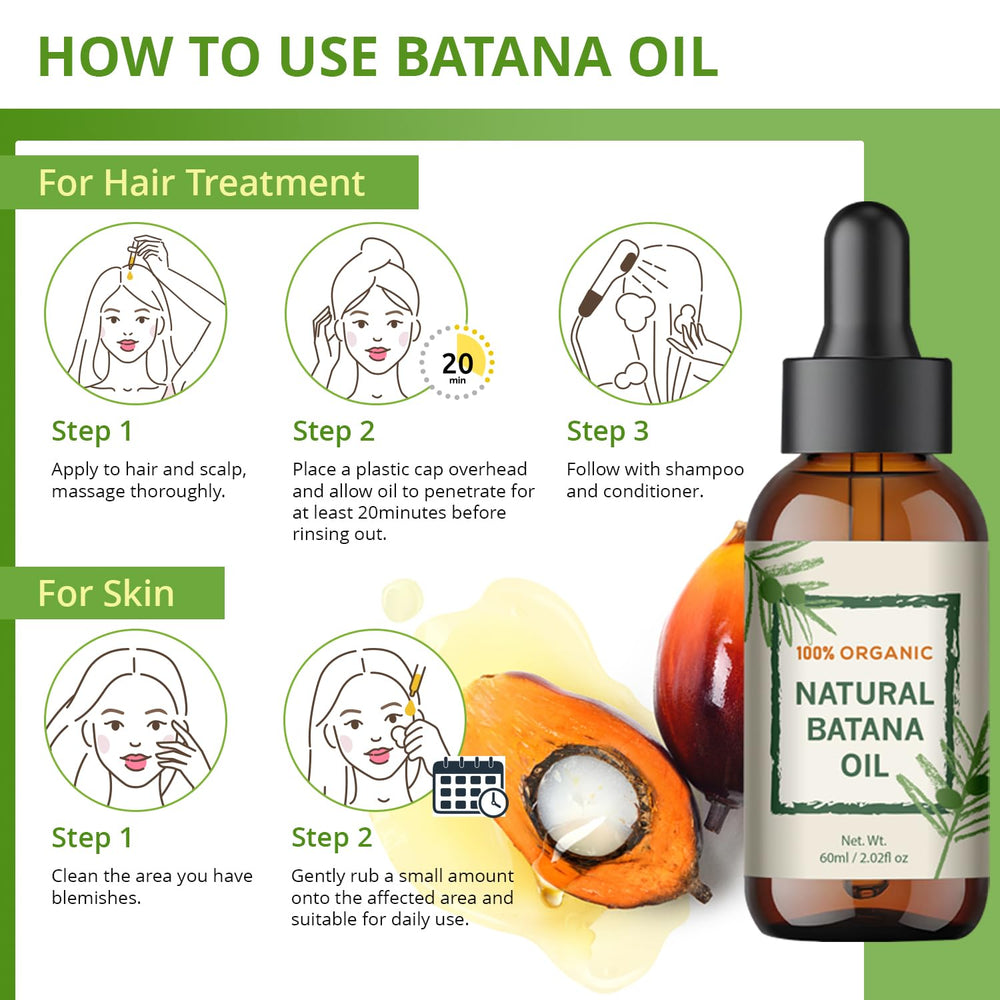YBW Batana Oil being applied to hair for smoothing.