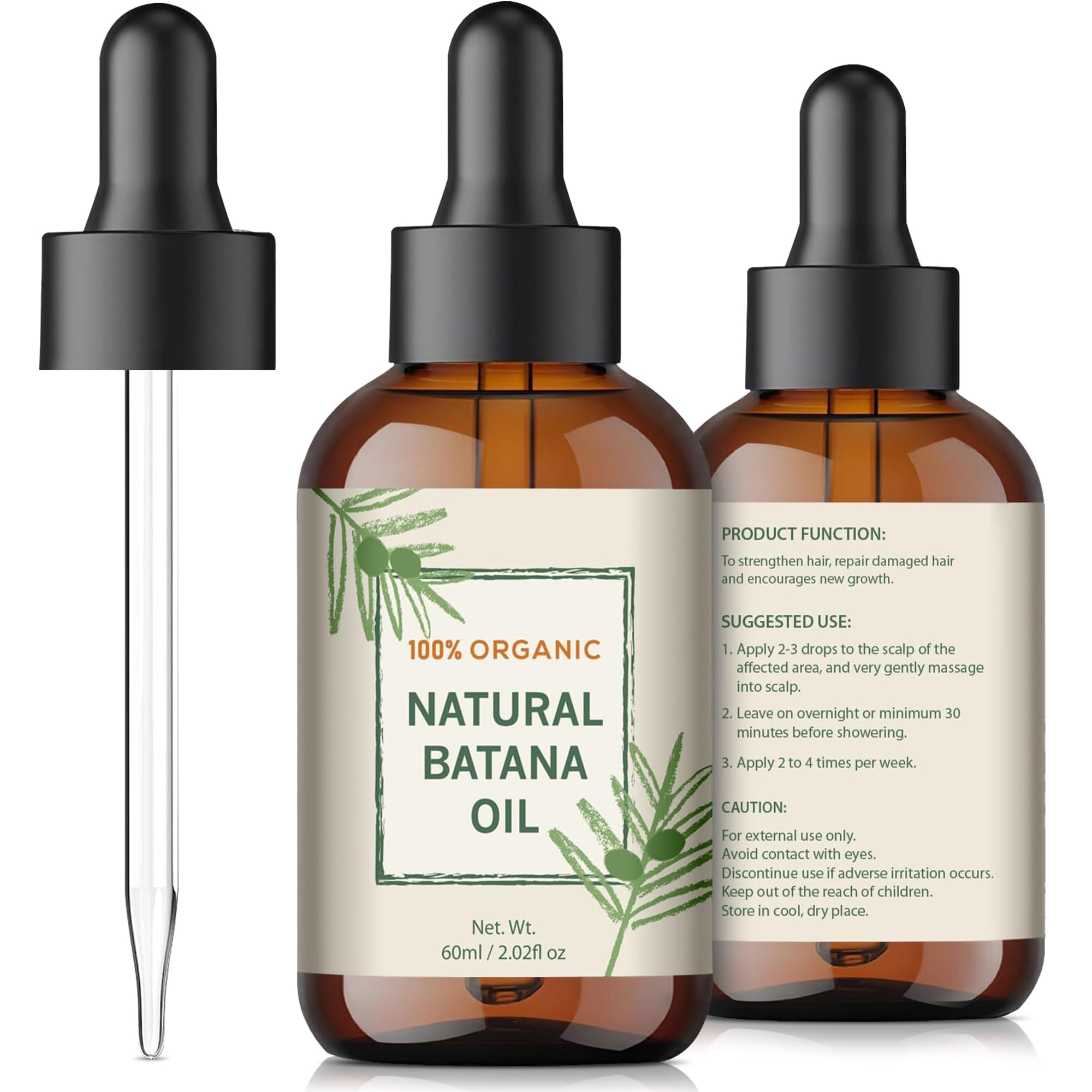 YBW Batana Oil close-up with droplets illustrating pure formula.