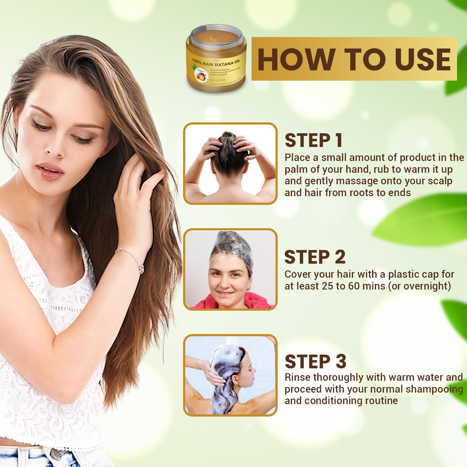 YBW Batana Oil applied to scalp during massage for hydration