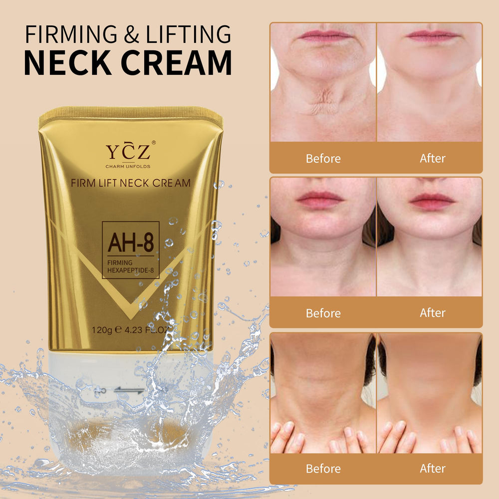 Texture swirl of Ycz Ah8 Neck Cream shows rich, moisturizing formula.