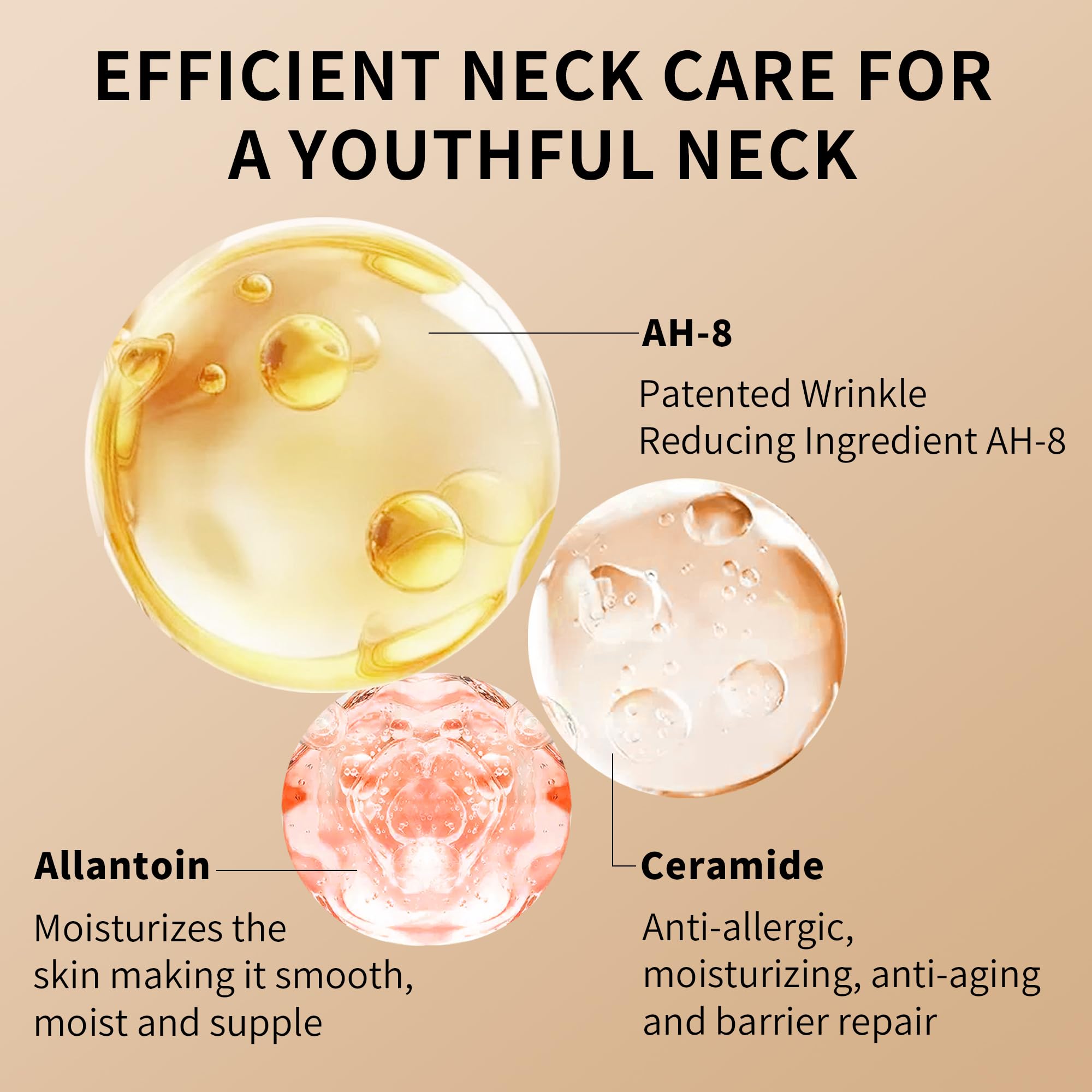 Neck lines appear softened with regular application using Ycz Ah8.