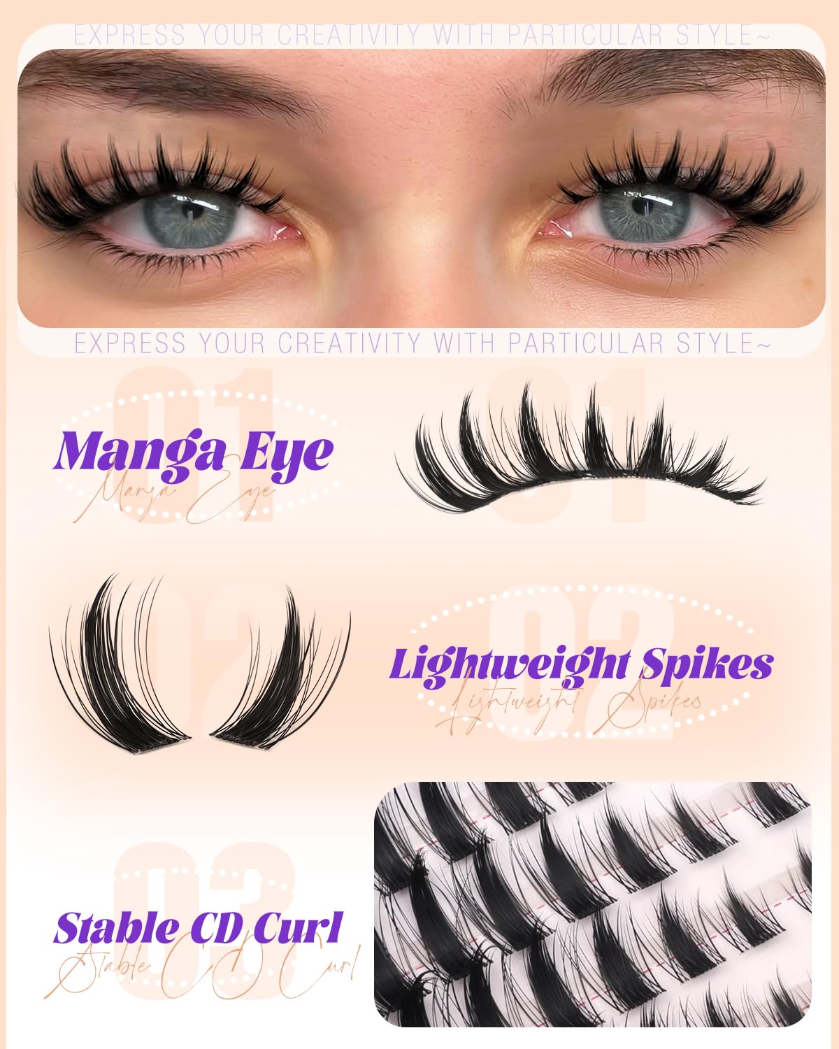 YDAGKH Manga Lash Clusters invisible band for seamless lash line blend.