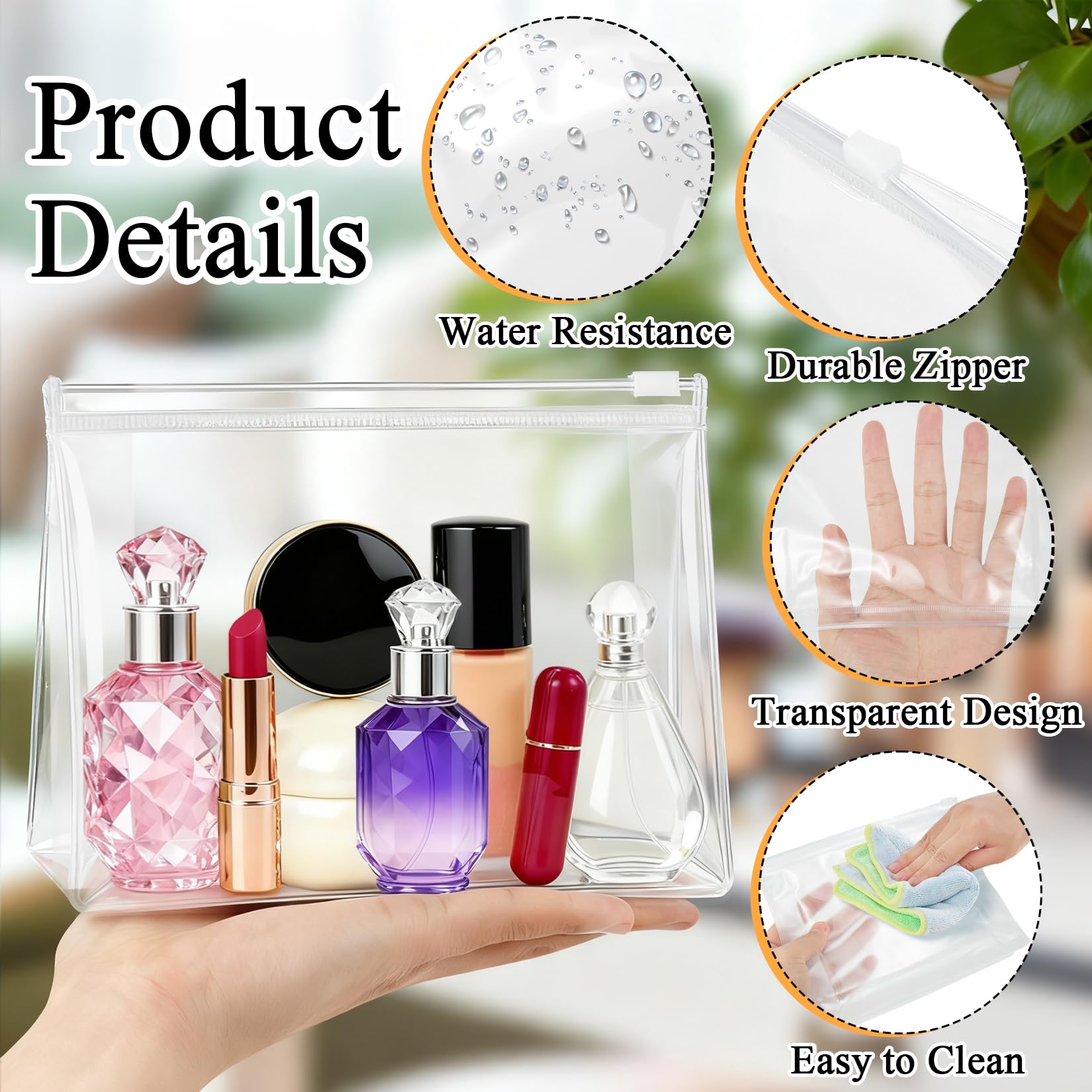 YEAJOIN bulk 60pcs clear pouches ideal for salons