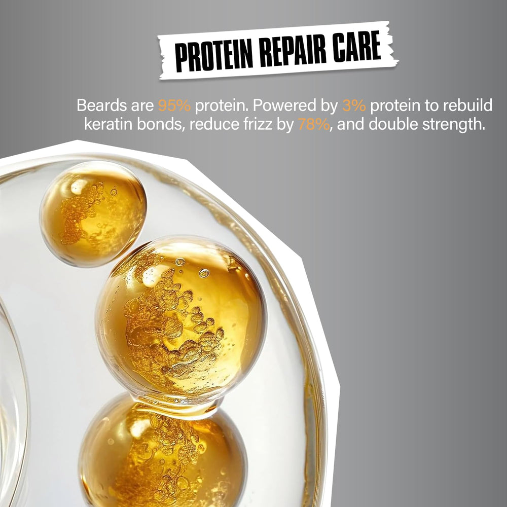 YEALIR Beard Wash with biotin and ceramides highlights nourishing formula for follicles.