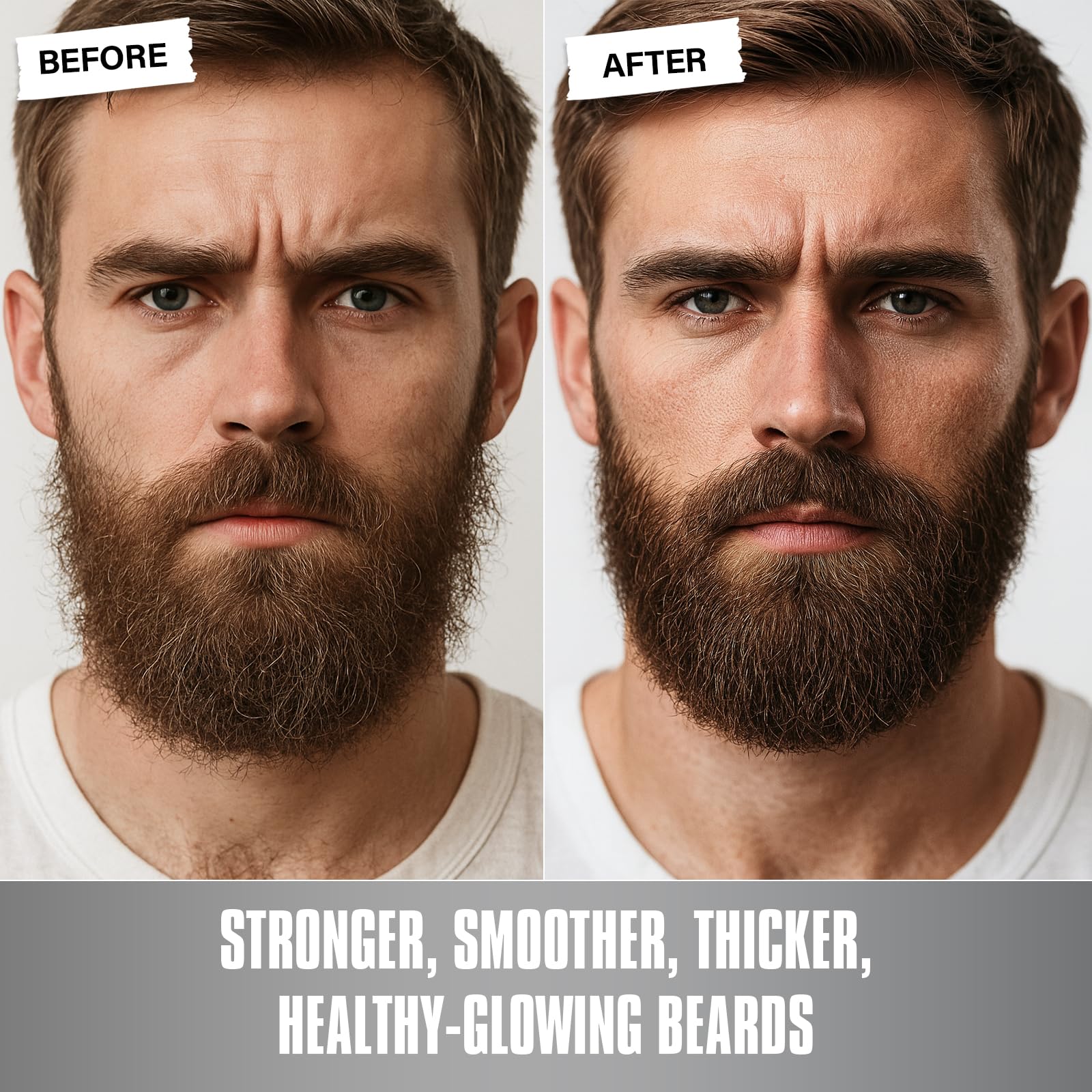 YEALIR Beard Wash after use reveals hydrated, softer beard with natural shine.