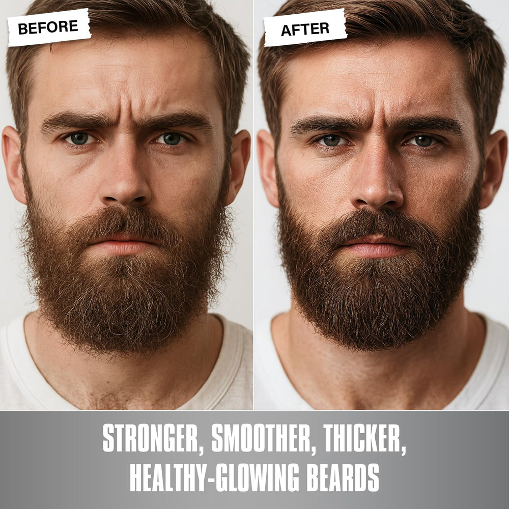 YEALIR Beard Wash after use reveals hydrated, softer beard with natural shine.