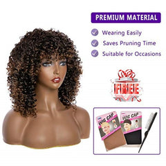 YEAME Curly Wig adjustable cap 21.5 to 22 inches for a comfortable fit