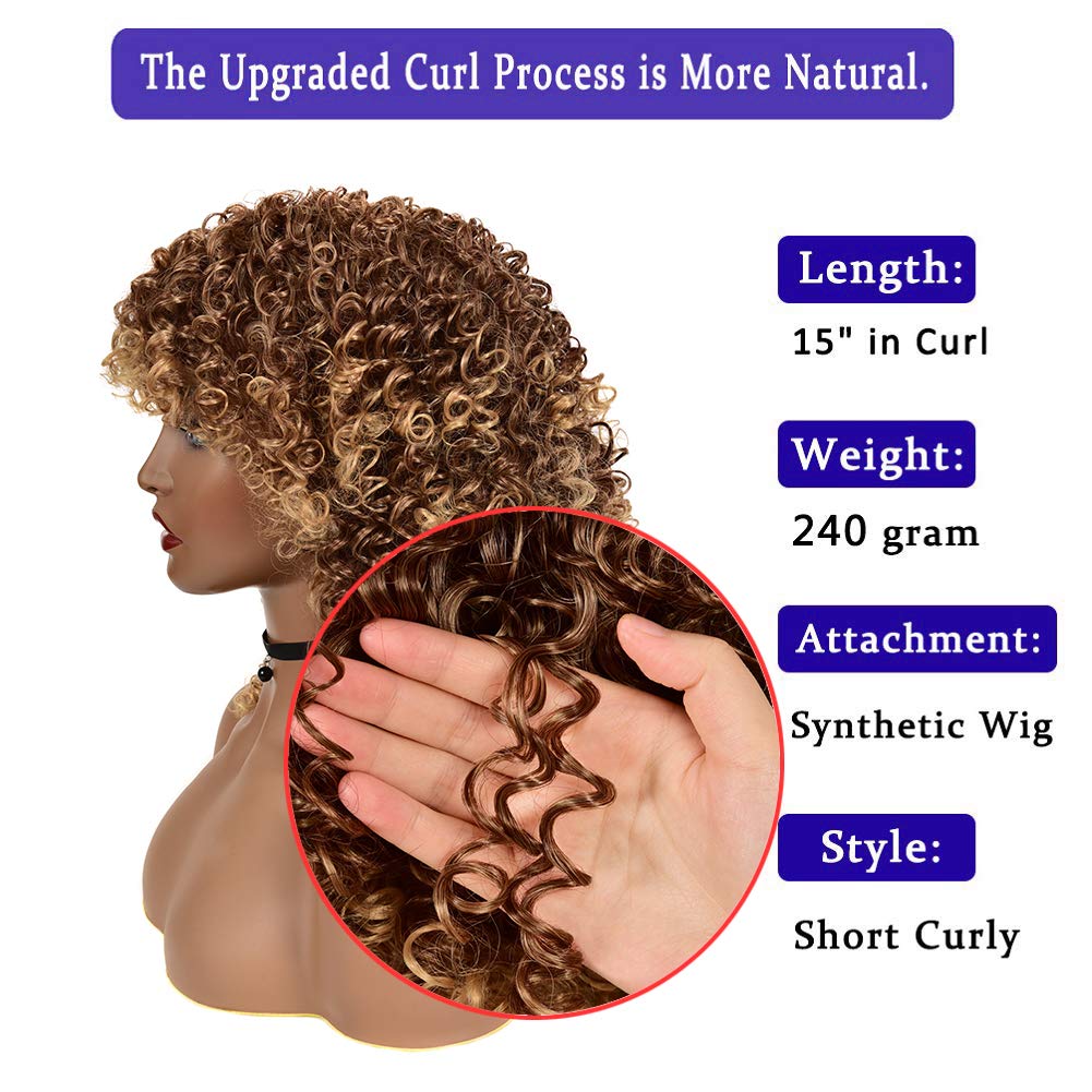 YEAME Curly Wigs lightweight 240g design keeps wear effortless