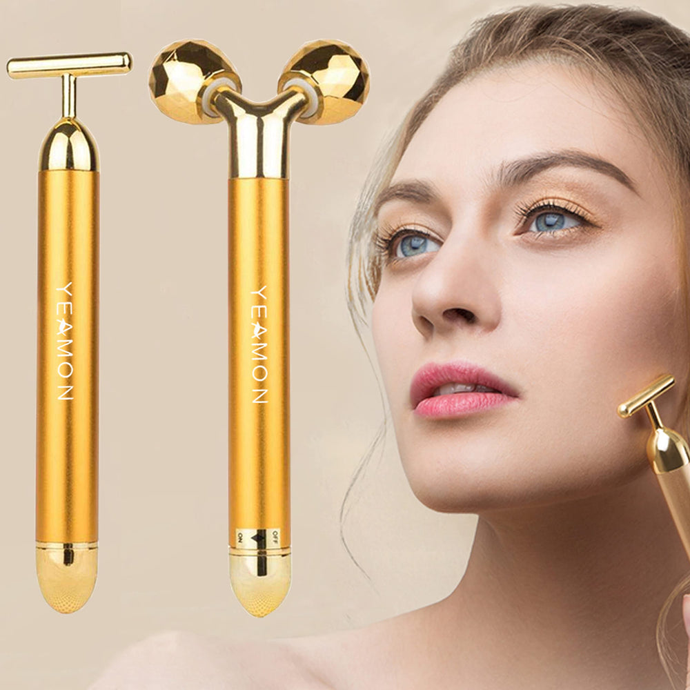 Yeamon 2-in-1 massager with 3D roller close-up for facial massage benefits