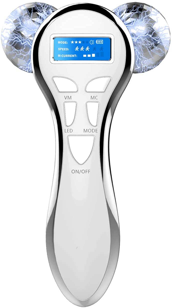 Yeamon 4D Microcurrent Face Massager Roller front view for facial contouring and rejuvenation