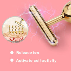 Yeamon golden finish face massager close-up highlighting premium design