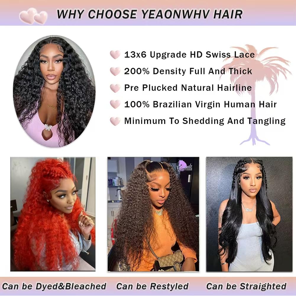 YEAONWHV pre-plucked natural hairline reduces styling time and enhances realism.