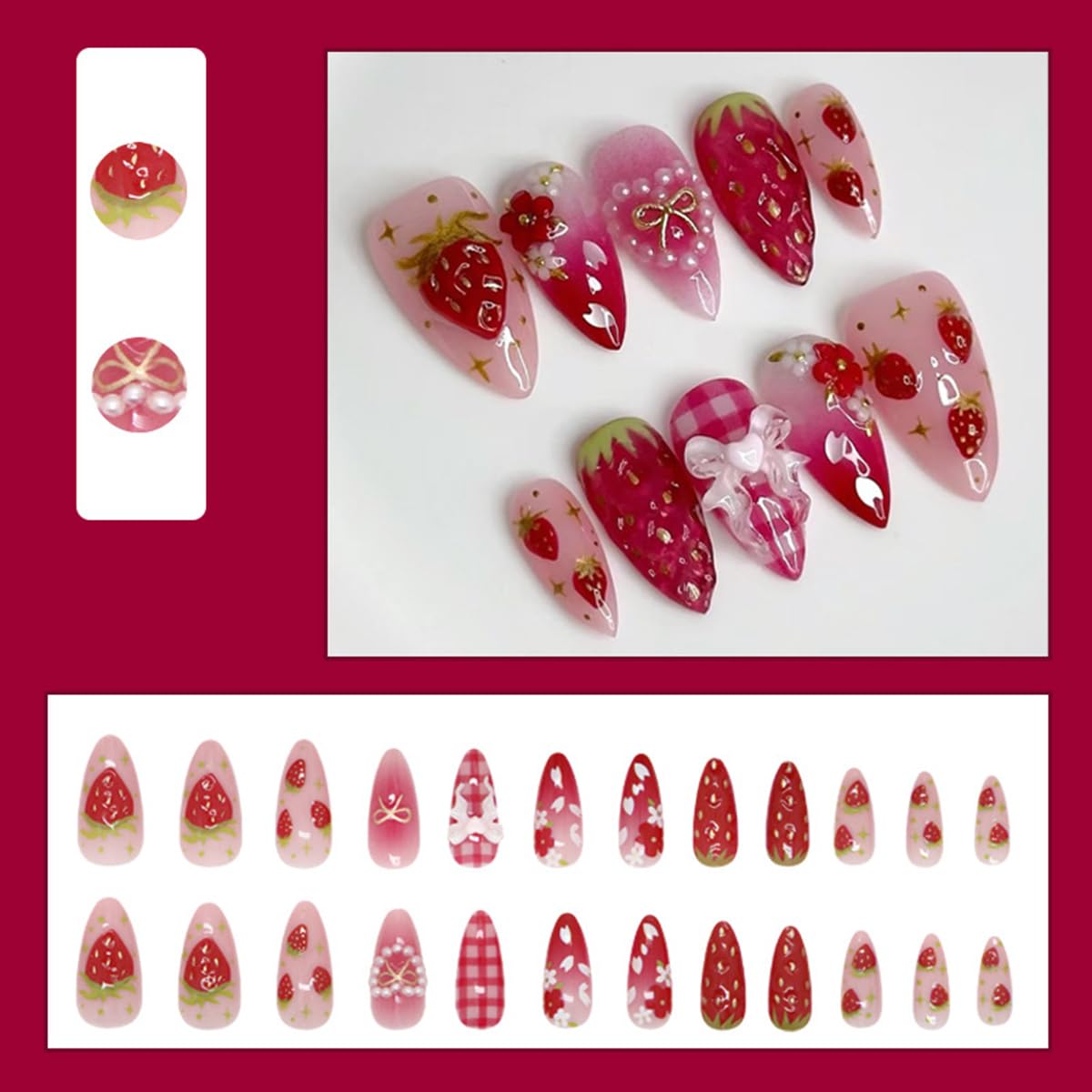 YEFIUO short almond nail tips ready for quick DIY nail art