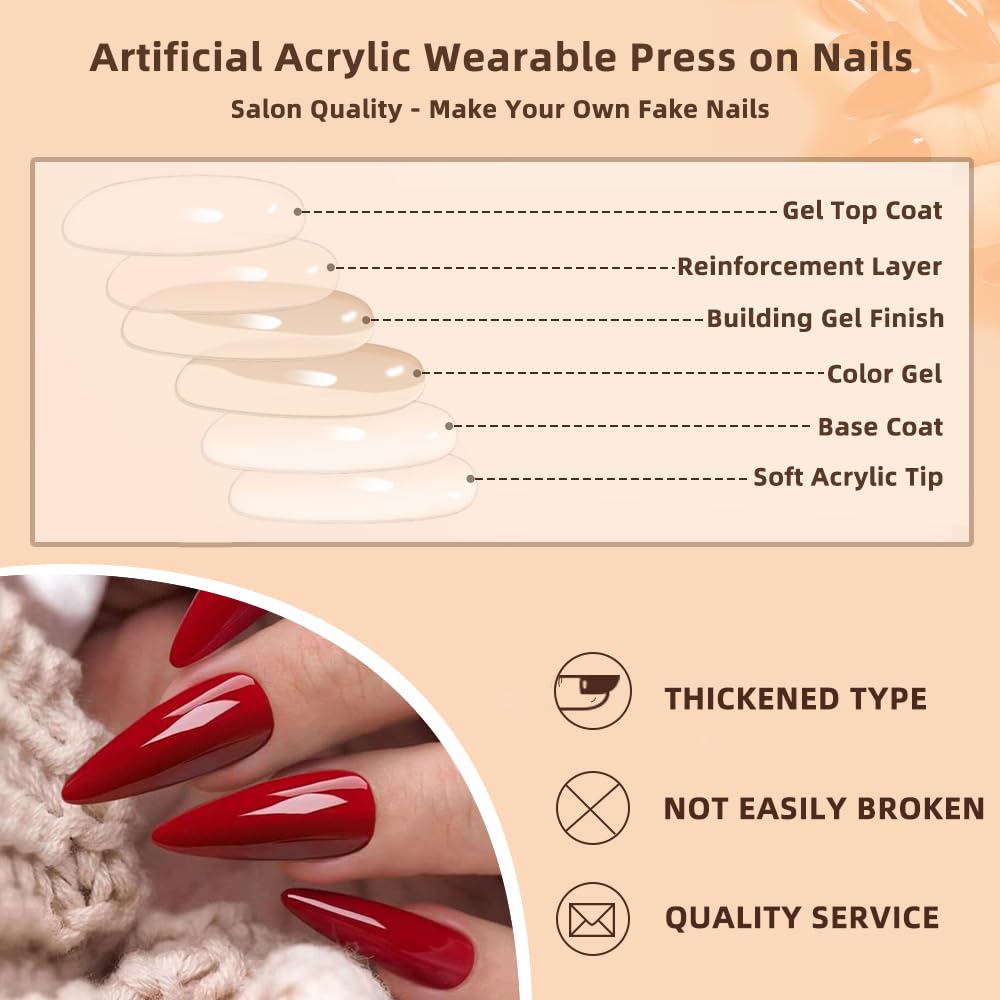YEFIUO short almond nails close-up showing lightweight wear