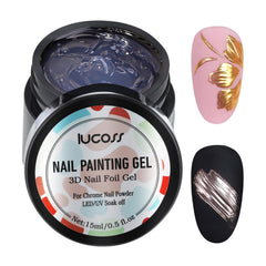 yehapp 3D painting gel clear bottle for chrome designs, ideal for precise at‑home nail art.