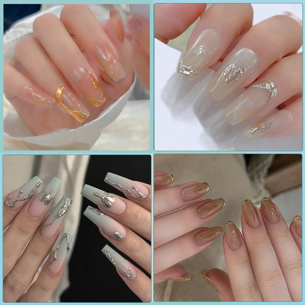yehapp chrome nail powder base demonstrates smooth chrome finish and secure base.