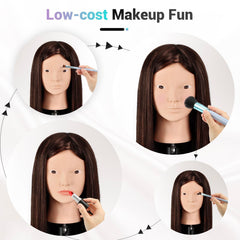 Yekavo dark brown mannequin head offers authentic texture for braiding.