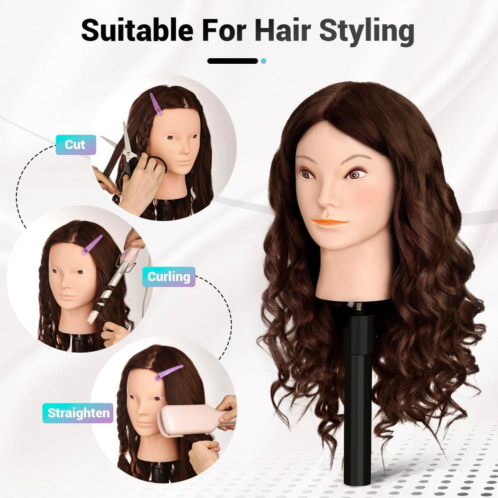 Yekavo table clamp stand keeps the head steady during styling.