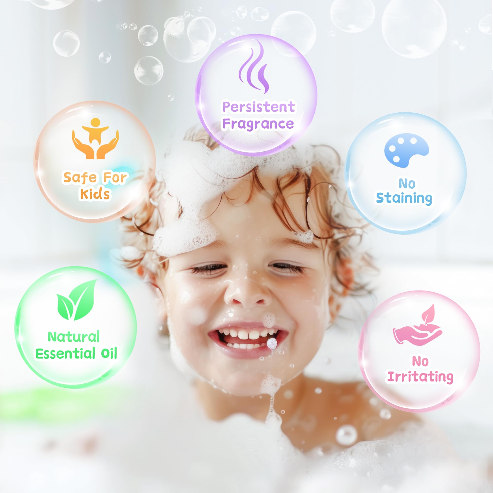 Glow in the dark surprises add excitement as kids rinse off after bath