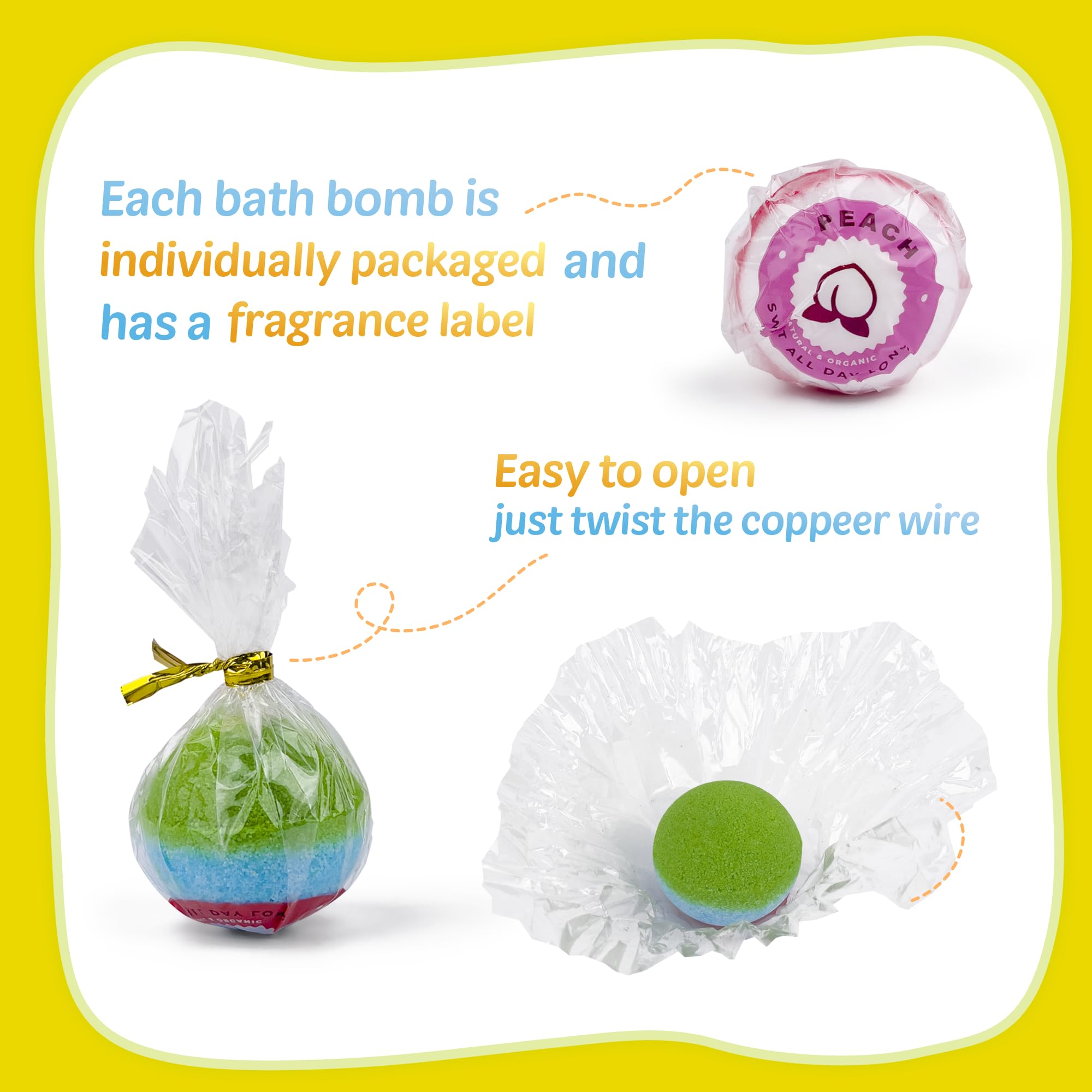 Gift ready packaging makes Yekery bath bombs ideal for birthdays and parties