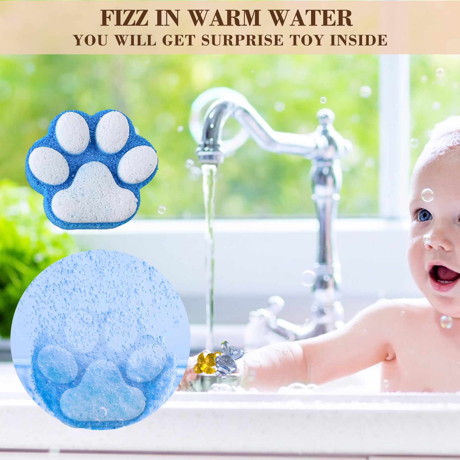 Yekery paw bath bomb features a cute paw shape design for kids