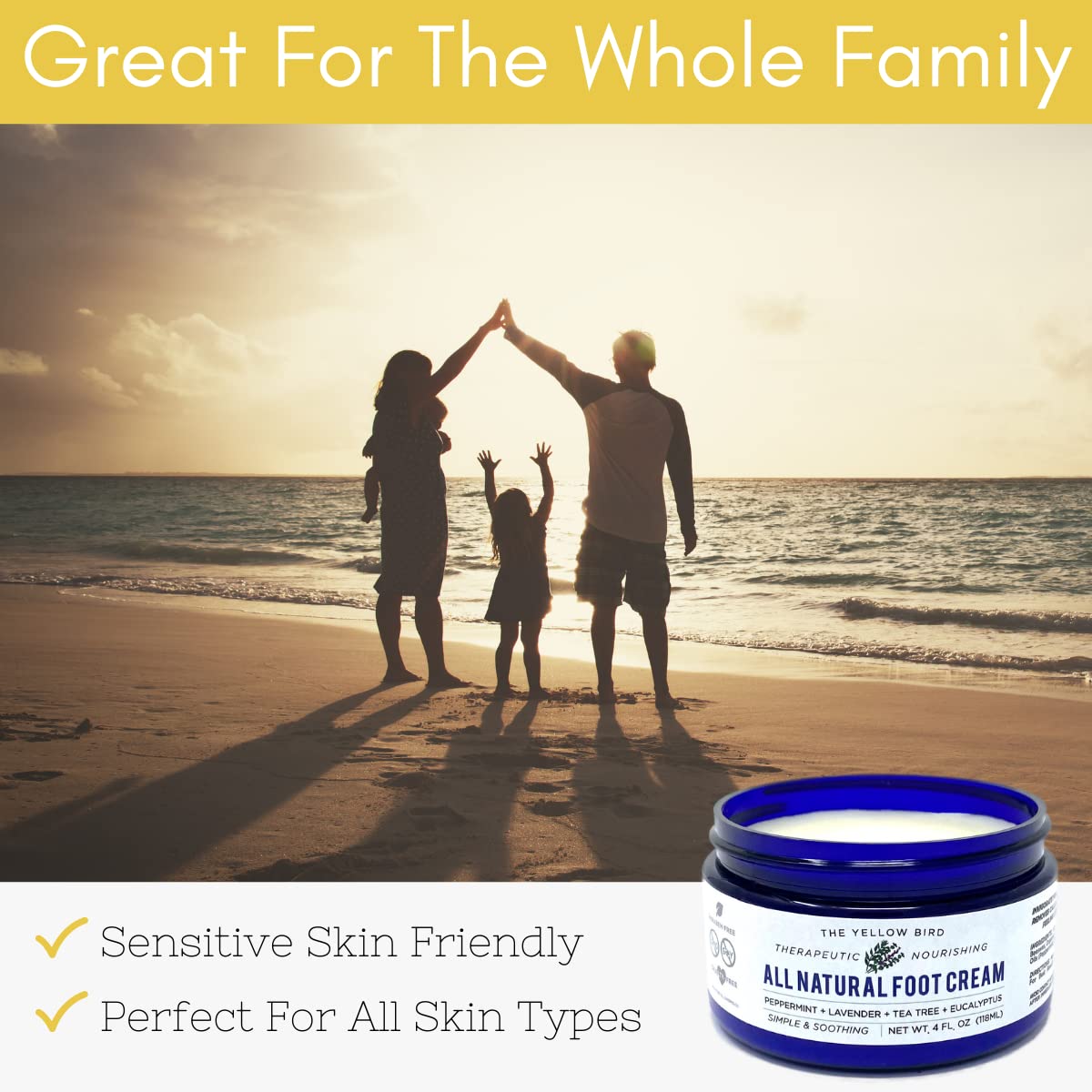 Applying Yellow Bird Foot Cream with a soothing massage
