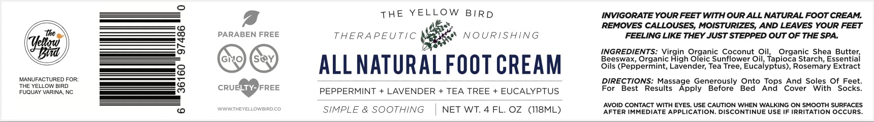 Yellow Bird Foot Cream provides relief for itchy feet