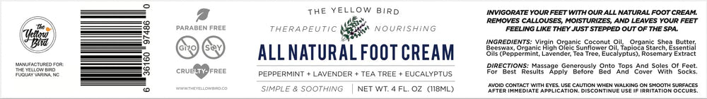 Yellow Bird Foot Cream provides relief for itchy feet