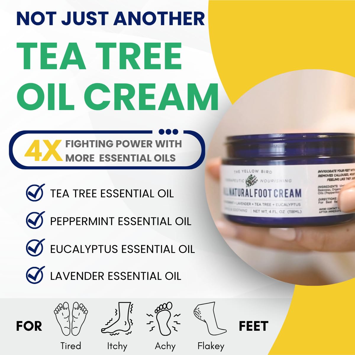 Natural ingredients and essential oils in the foot cream support gentle foot care.