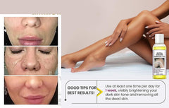 Yellow Peeling Oil applied to arm showing smoother skin potential.