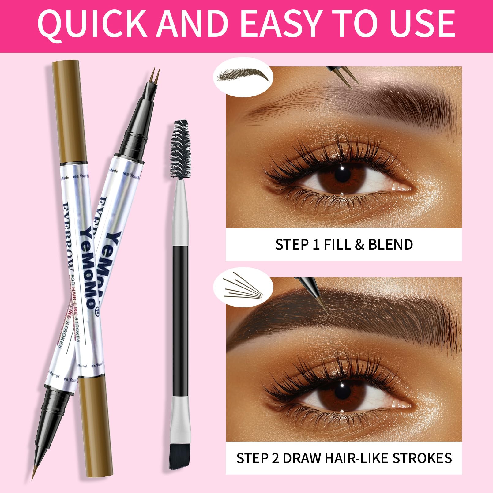 YeMoMo dual-tip design enables filling and detailing in two steps.