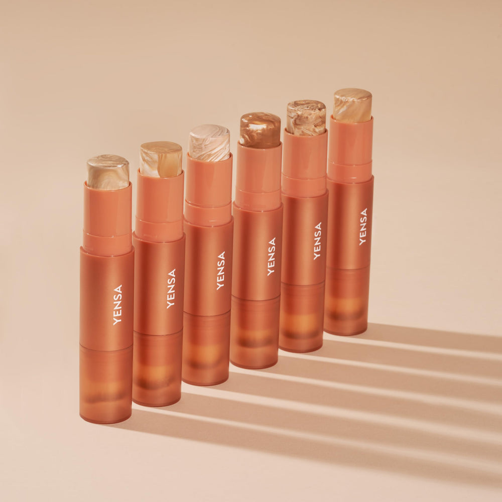 YENSA built-in blending brush for on-the-go touch-ups